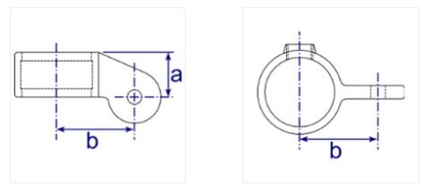 Drawing showing dimensions of 172M 2 x fittings dimensions